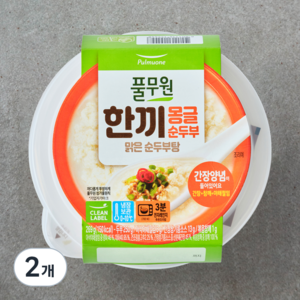 풀무원 한끼 몽글 순두부 맑은 순두부탕, 269g, 2개