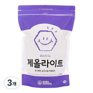 소다스쿨 제올라이트 탈취제, 1kg, 3개