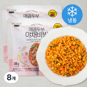 믹스밀 매콤 두부 야채 비빔 (냉동), 200g, 8개