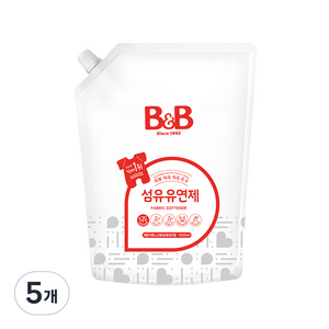 비앤비 섬유유연제 베르가못 앤 그레이프프루츠 리필형, 1.5L, 5개