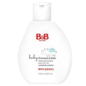 비앤비 베이비 샴푸 & 바스, 1개, 120ml