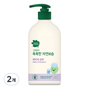 그린핑거 촉촉한 자연보습 베이비 샴푸, 500ml, 2개