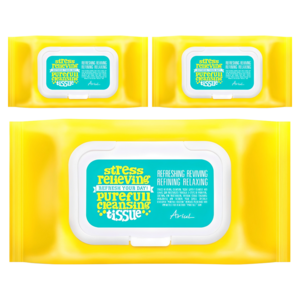 아리얼 스트레스 릴리빙 퓨어풀 클렌징 티슈