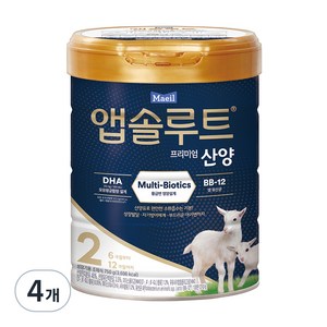 앱솔루트 프리미엄 산양 분유 2단계, 750g, 4개