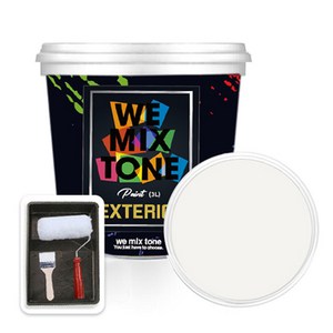 WEMIXTONE 외부용 EXTERIOR 페인트 3L + 붓 + 로울러 + 트레이 세트, WMT0011P01(페인트), 1개