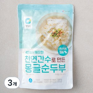 청정원 간수로 만든 몽글순두부, 500g, 3개