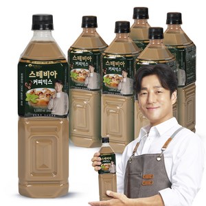 맥널티커피 대용량 제로슈가 스테비아 믹스커피, 1L, 6개