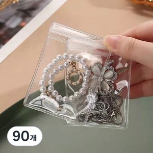변색 방지 악세사리 지퍼백 소형 4 x 6 cm, 투명, 90개