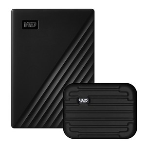 WD My Passport 휴대용 외장하드 + 파우치, 1TB, 블랙