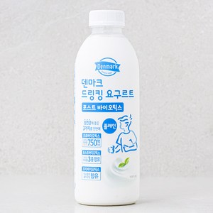 덴마크 드링킹 요구르트 포스트 바이오틱스 플레인, 750ml, 1개