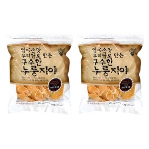 바른들식품 엄마손맛 우리쌀로 만든 구수한 누룽지야, 1kg, 2개