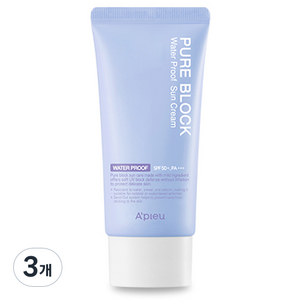 어퓨 퓨어 블록 내추럴 워터프루프 선크림 SPF50+ PA+++, 50ml, 3개