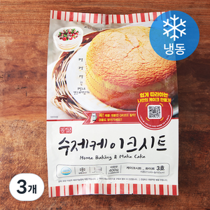 장가네제과 수제 화이트 케이크시트 3호 (냉동), 400g, 3개