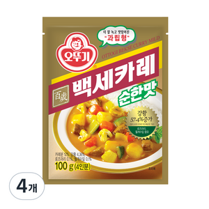 오뚜기 백세카레 순한맛, 100g, 4개