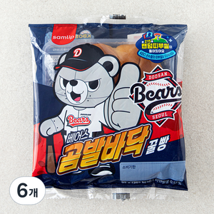 삼립 KBO 베어스 곰발바닥 꿀빵, 95g, 6개, 1개입