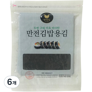 만전김 두번구운 김밥용 김, 115g, 6개