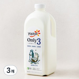 요플레 ONLY 3 플레인 요거트 대용량, 1.8L, 3개