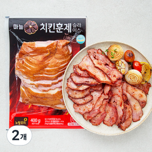 노랑오리 마늘 치킨훈제 슬라이스, 2개, 400g