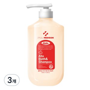 폴메디슨 키즈 아토 바스앤샴푸 올인원워시 베이비파우더향, 510ml, 3개