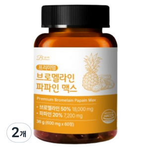 밸런스궁합 브로멜라인 파파인 맥스 파인애플 36g, 2개, 60정