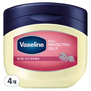 바세린 프로텍팅 젤리 베이비 바디버터 베이비 파우더향, 100ml, 4개