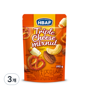 HBAF 트리플 치즈 믹스넛, 190g, 3개