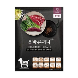 국개대표 강아지 올바른끼니 오리 고구마 기능성 사료, 장건강/유산균, 1.2kg, 1개