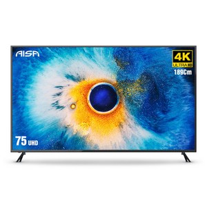 아이사 4K UHD LED TV, HK750UHD-DA, 방문설치, 스탠드형, 189cm(75인치)