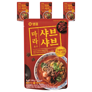 샘표 마라 샤브샤브 육수, 200g, 4개