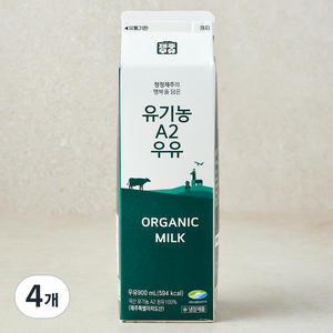 제주우유 유기농 A2 우유, 4개, 900ml