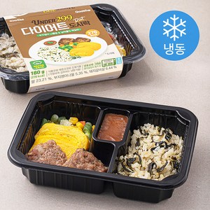 굽네 299 다이어트 도시락 부지깽이 나물밥 & 납작쫄깃 떡갈비 (냉동), 180g, 1개