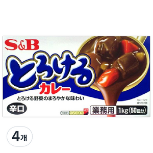 토로케루 에스비 카레 소스믹스 매운맛, 1kg, 4개