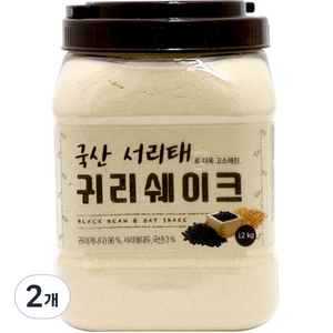 태광선식 국산서리태로 더욱 고소해진 귀리쉐이크, 1.2kg, 2개