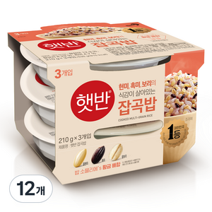 햇반 잡곡밥, 210g, 12개