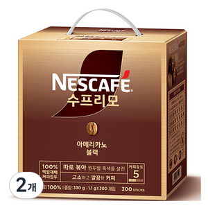 네스카페 수프리모 아메리카노 블랙 원두커피믹스, 1.1g, 300개입, 2개