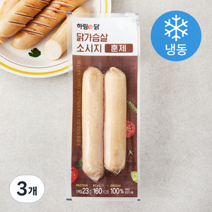 하림e닭 닭가슴살 소시지 훈제 (냉동), 120g, 3개