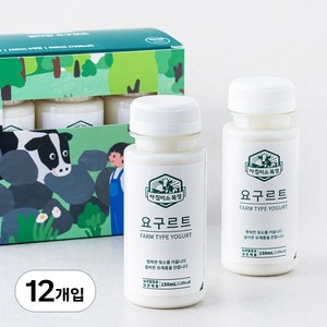 아침미소목장 팜타입 요구르트, 150ml, 12개입