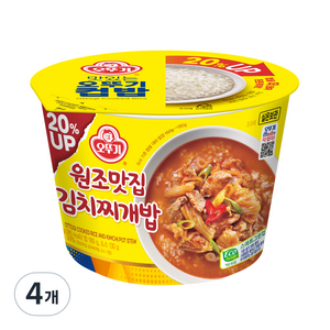 오뚜기 컵밥 증량 원조맛집김치찌개밥, 310g, 4개