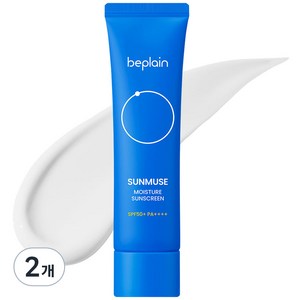 비플레인 선뮤즈 모이스처 선크림 SPF50+ PA++++, 50ml, 2개