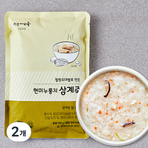 서울마님죽 현미누룽지삼계죽, 500g, 2개