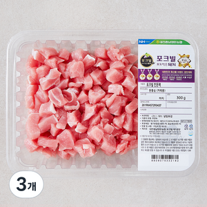 포크빌 농협 한돈 등심 카레용 (냉장), 300g, 3개