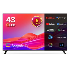 이노스 5년 무상AS 4K UHD QLED 구글 TV 43인치 티비, 108cm(43인치), G43QLED, 스탠드형, 고객직접설치