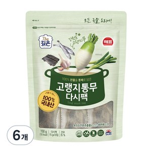 해표 고랭지통무 다시팩, 150g, 6개