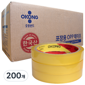 오공 사무용 엘앤엠 OPP 테이프 24mm x 20m, 투명, 200개