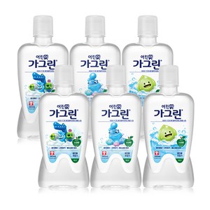 가그린 어린이용 구강세정제 사과향, 380ml, 6개