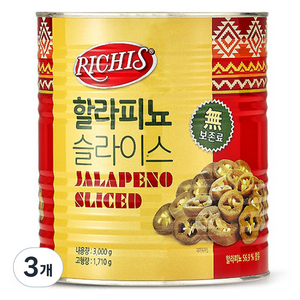 동서 리치스 할라피뇨 슬라이스, 3개, 3kg