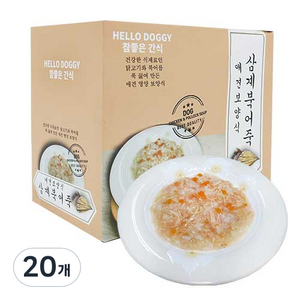 참좋은간식 삼계죽 강아지 간식 80g, 혼합맛(삼계/북어), 20개