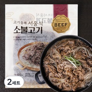 고기듬뿍 서울식 소불고기 500g + 전골용육수 80g + 당면 30g 세트 (냉장), 2세트