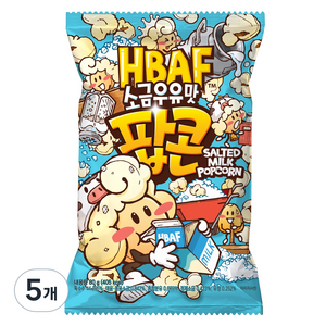 바프 소금우유맛 팝콘, 80g, 5개