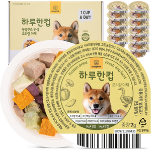 와그작 반려동물 하루한컵 동결건조 간식 7g x 12p, 오리 + 야채 혼합맛, 84g, 1개